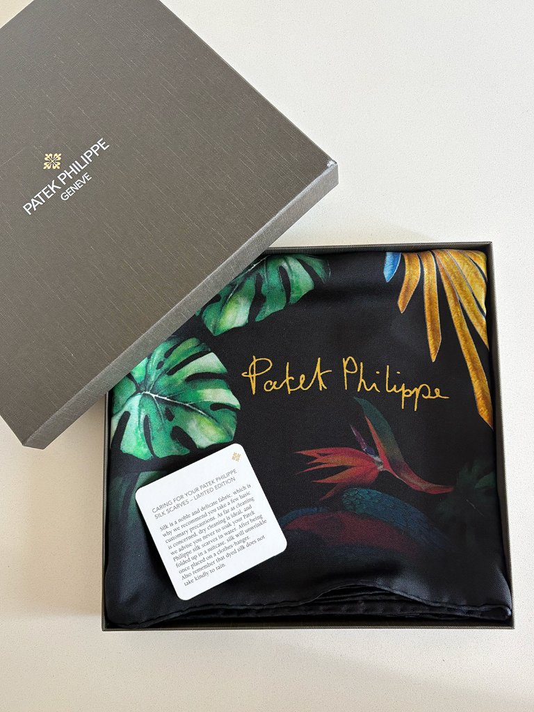 Authentic Patek Philippe Oversized Silk Parrot Scarf  Made In Italy  51 X 52